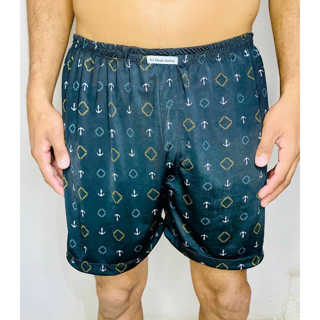 Kit 2 Cueca Samba Canção Plus Size Masculino Short Dormir Shortinho Fresquinho Confortável Pijama