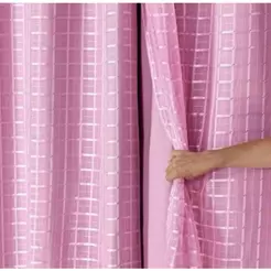 Cortina Blecaute Blackout 2,80 m x 2,30 m com Voil Xadrez/Liso - Promoção