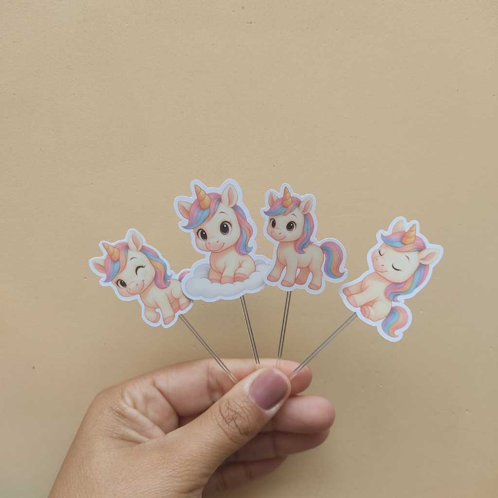Topo para Doces e Cupcakes Unicórnio -Festa Unicórnio Lembrancinha - Decoração de Festa - Topper Unicórnio em Oferta na Shopee