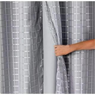 Cortina Blackout 2,80 m x 2,30 m com Voil Xadrez/Liso - Promoção em Oferta na Shopee