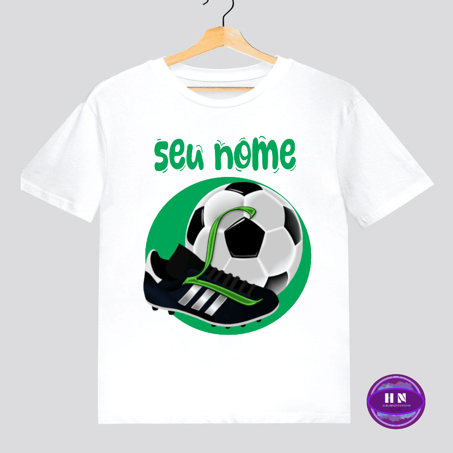 Camisa Camiseta Futebol Chuteira Camisa Bola Com Nome Aniversario