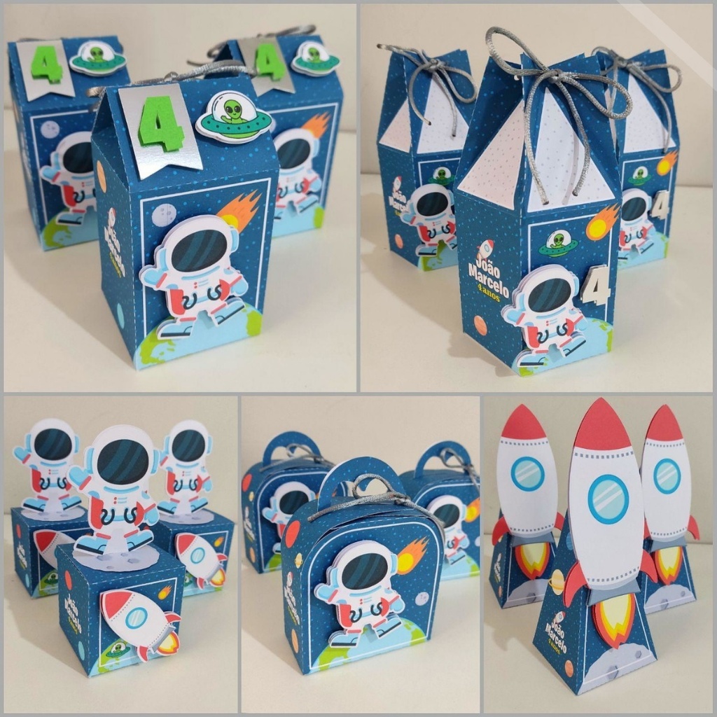 Kit Festa Astronauta Personalizado - Lembrancinhas - Festa - Aniversário - Caixinhas Personalizadas