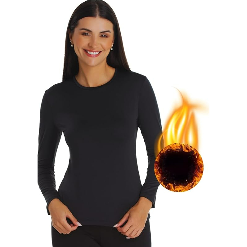Blusa Térmica Feminina Segunda Pele Flanelada Peluciada Felpada Para Frio Proteção UV50+