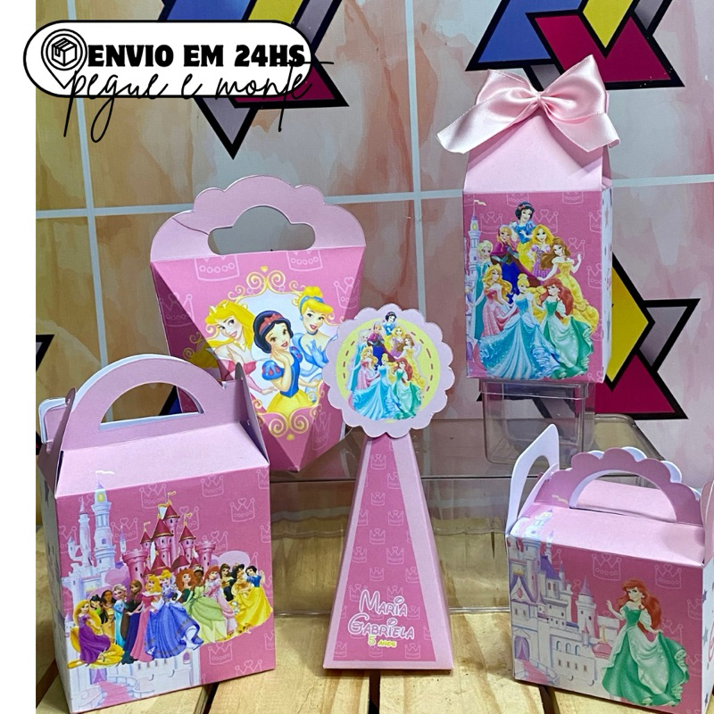 20 Caixas Personalizados -PRINCESAS (Pegue e monte)  /kit festa /lembrancinha /aniversario - caixinnhas - festa infantil