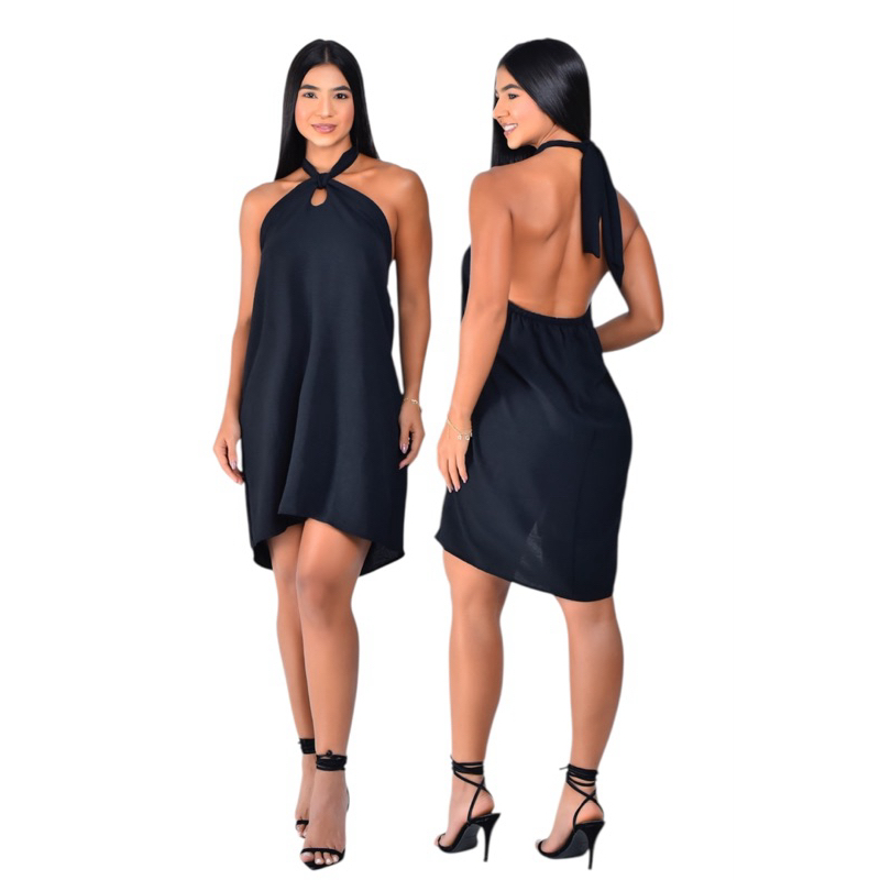 Vestido tendencia Gola Transpassada de amarração simples Elegante Casual Verão Estiloso co...