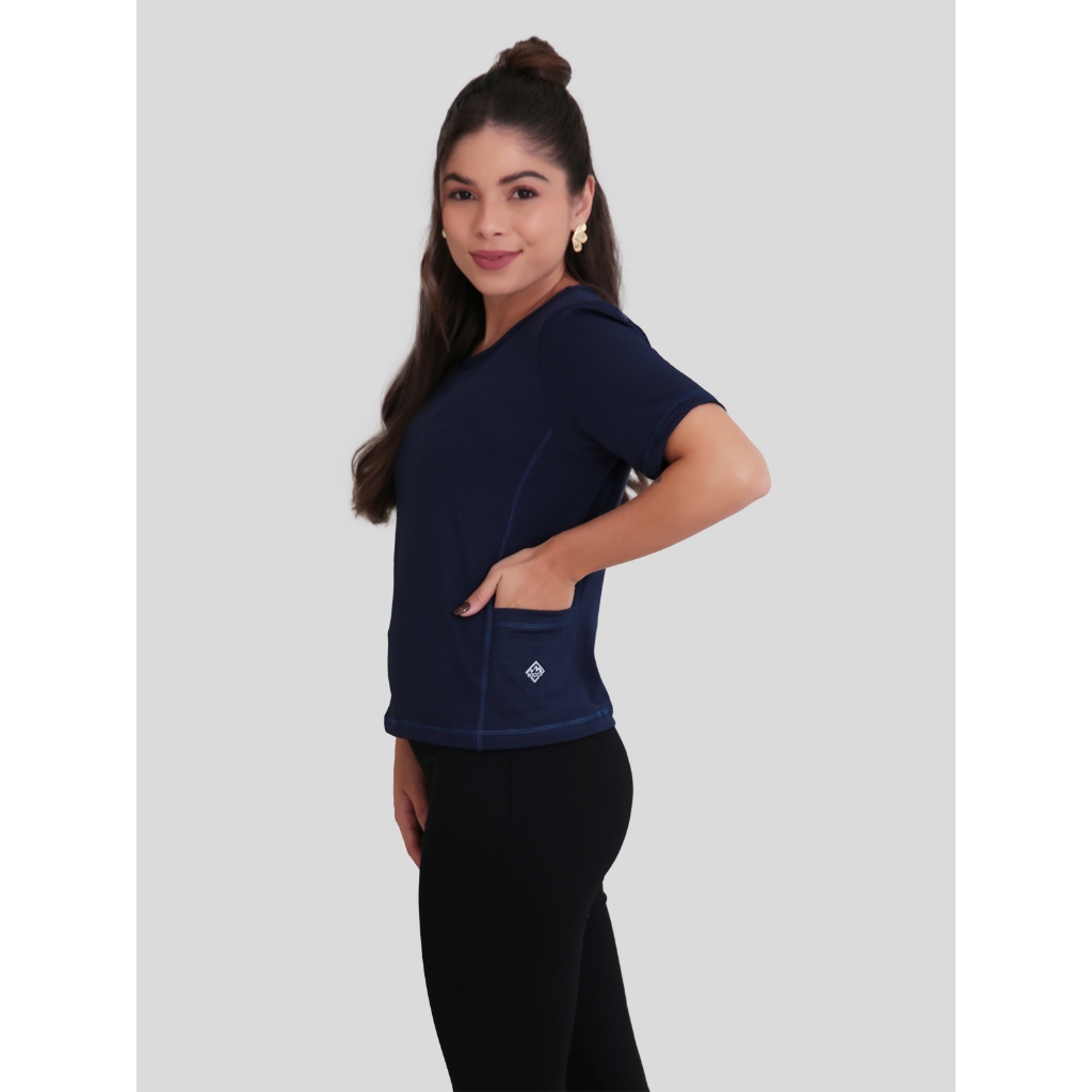 Camiseta Academia Feminina Com Bolso Uv50+ Poliamida Rocca em Oferta na Shopee