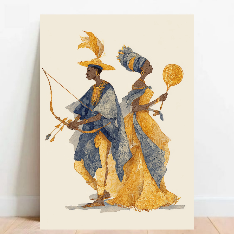 Quadro Placa decorativa Logunedé e Oxum Orixá Umbanda Candomblé Decorativo Oxalá festa 03