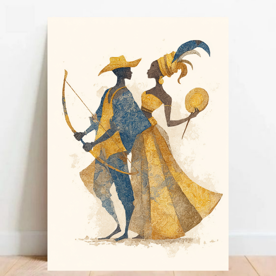 Quadro Placa decorativa Logunedé e Oxum Orixá Umbanda Candomblé Decorativo Oxalá festa 05