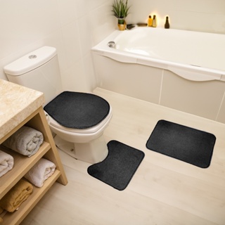Tapete Banheiro Kit 3 Peças Antiderrapantes em Oferta na Shopee