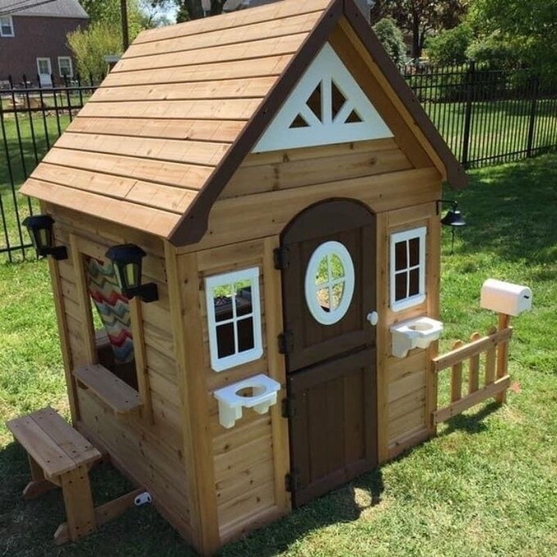 Casinha casa de madeira infantil para quintal jardim Playhouse.