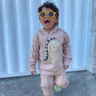 Conjunto Moletom Bebê Infantil Criança Menino Agasalho Masculino Moleton Inverno com Capuz bege em Oferta na Shopee