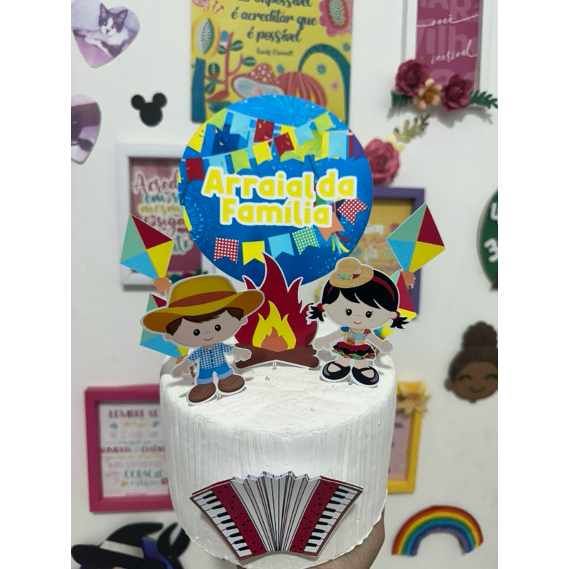 Topo de Bolo Festa Junina Personalizado – Topper para Bolo | Decoração São João