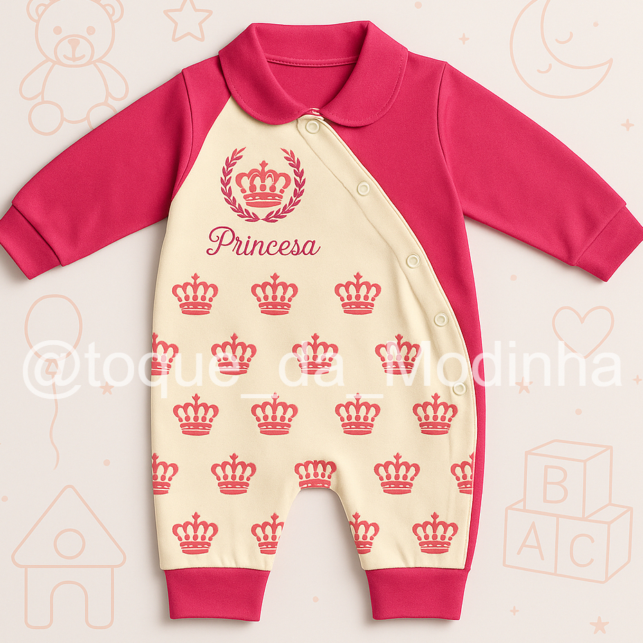 Macacão de Bebê Feminino – Conforto e Estilo para sua Princesa 0 a 3 meses em Oferta na Shopee