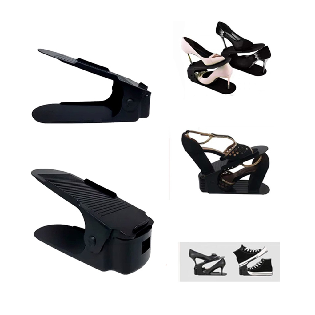 10 Organizadores De Sapato E Tênis - Preto Com Regulagem Envio Imediato!