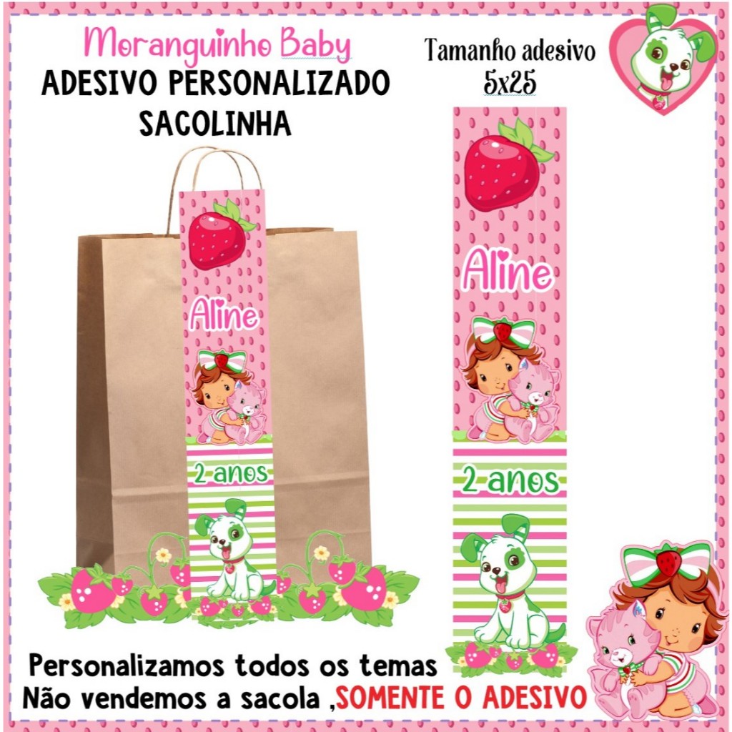 ADESIVOS PARA SACOLA KRAFT PERSONALIZADO | LEMBRANCINHA FESTA INFANTIL| RÓTULO - VARIOS TEMAS MENINA