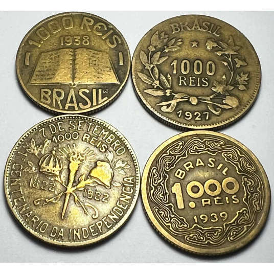 🇧🇷 🛑 Moeda de 1000 Réis 1922, 1924, 1925, 1927, 1928, 1936, 1938, 1939