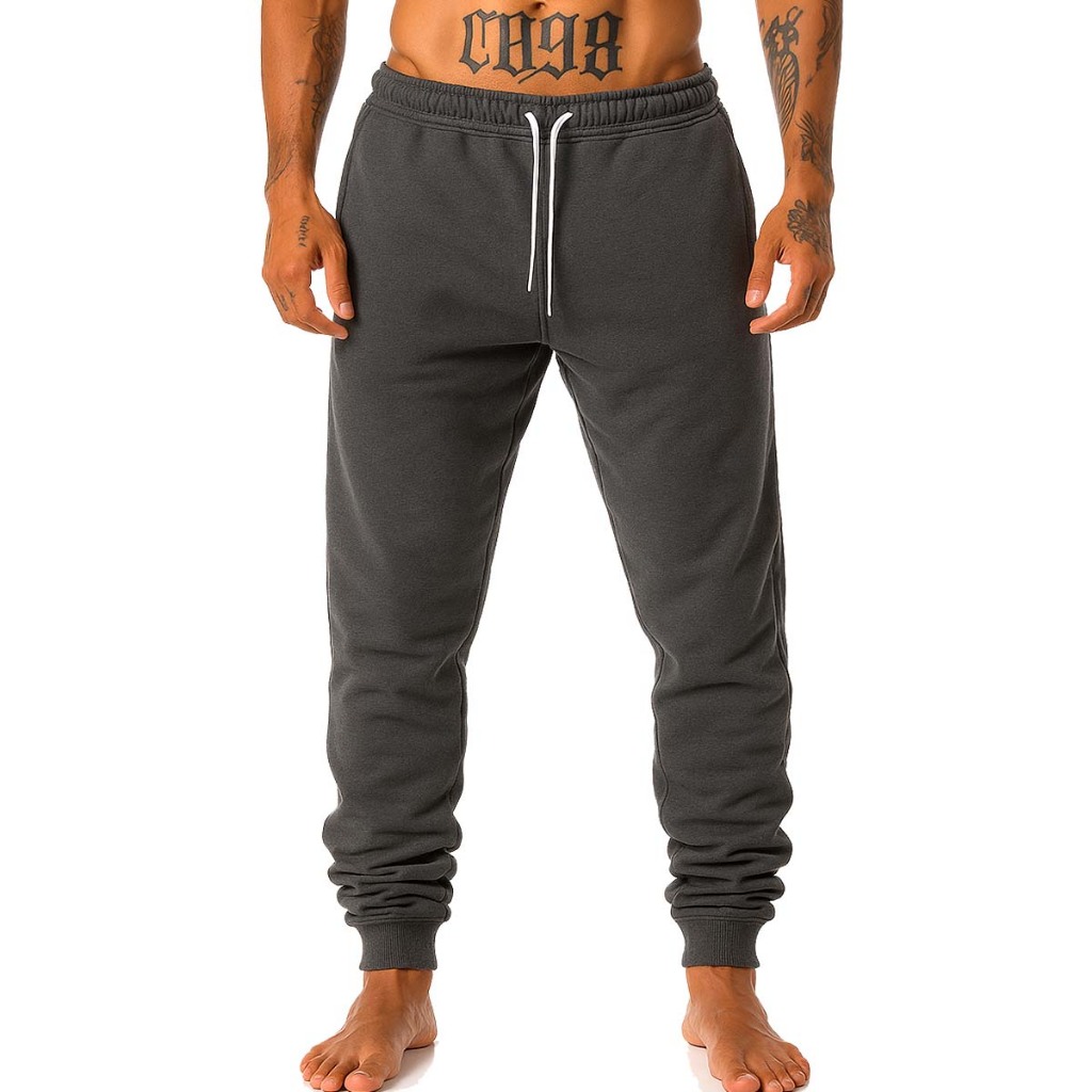 Calça Moletom Academia Jogger Masculina Lisa Confortável 3 Bolsos Cintura Elástica Ajustável Casuall