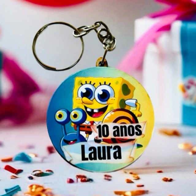 KIT Chaveiro  Bob Esponja  MDF já vão montados, para festa, aniversário, lembrancinhas em Oferta na Shopee
