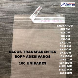 100 Sacos BOPP Transparente Adesivado em Oferta na Shopee