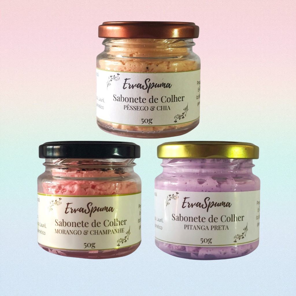 Sabonete de Colher ErvaSpuma Artesanal - Grátis colher e kit para presente em Oferta na Shopee