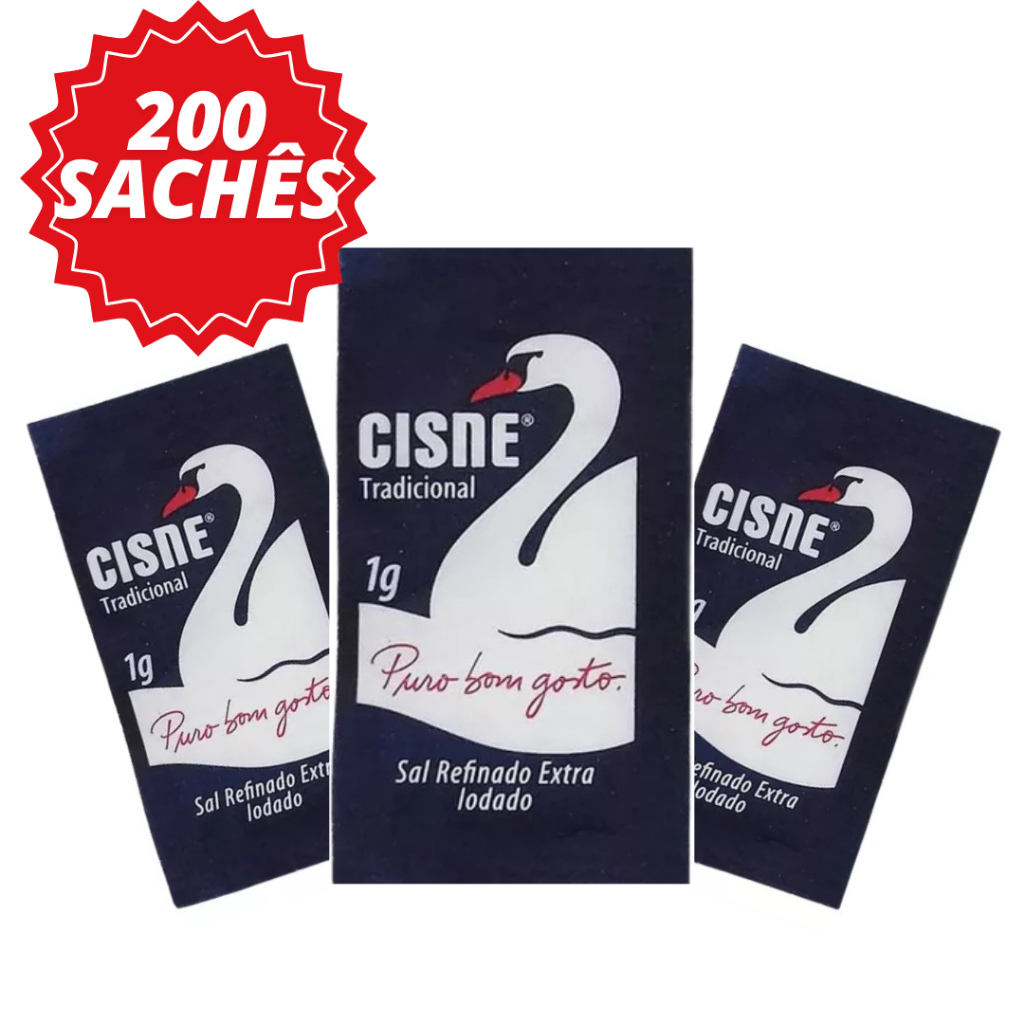 Sal Cisne 200 Sachês 1g em Oferta na Shopee