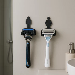 Suporte De Lâmina De Barbear Dele Dela Conjunto Kit Feminino Masculino Parede Banheiro Organizador