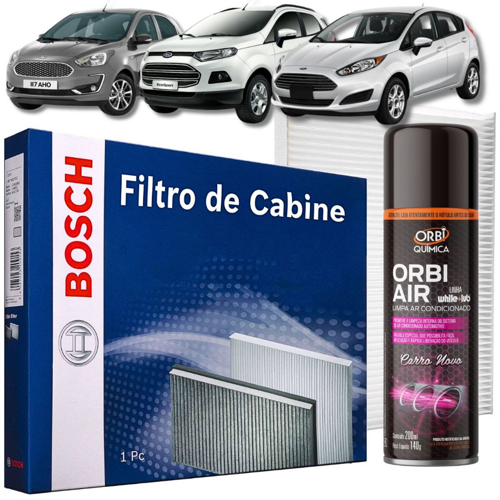 Filtro Ar condicionado New Fiesta Nova Ecosport Novo Ka BOSCH / Limpa Ar ORBI em Oferta na Shopee