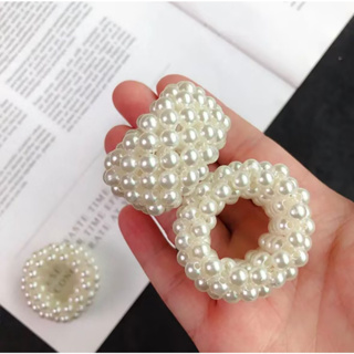 Elástico de cabelo Com Pérolas acessorios xuxinha para cabelo Rabico de cabelo em Oferta na Shopee