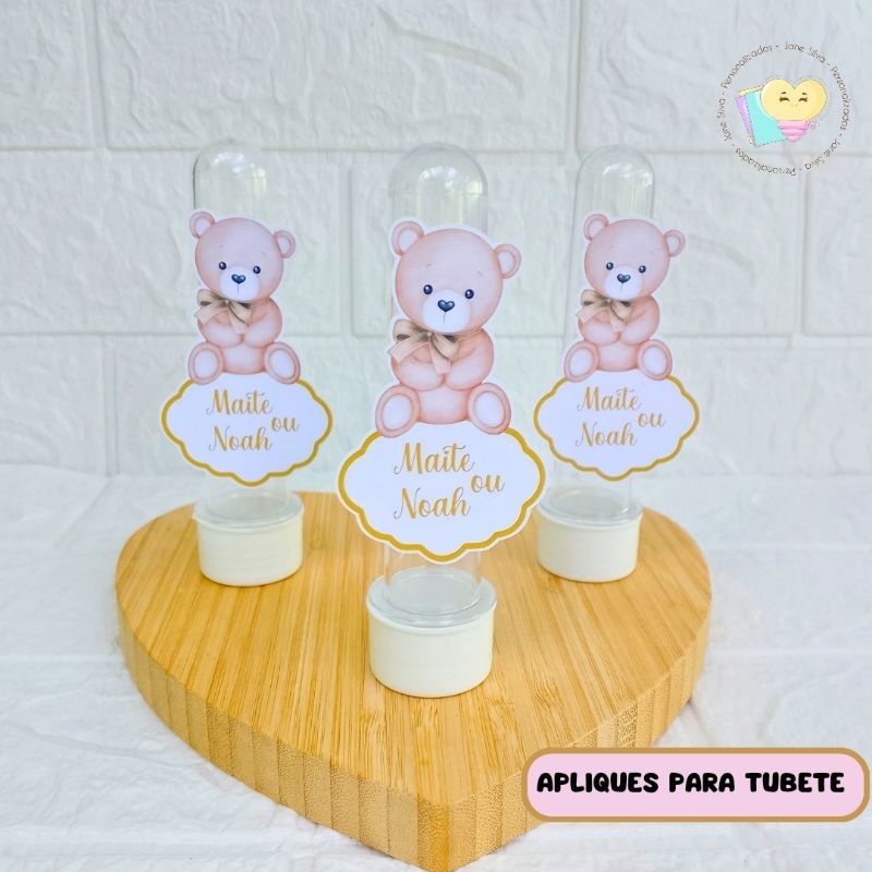 Aplique Para Tubete Chá Revelação Dourado - Personalizado - Lembrancinha - Festa Infantil - Aniversário
