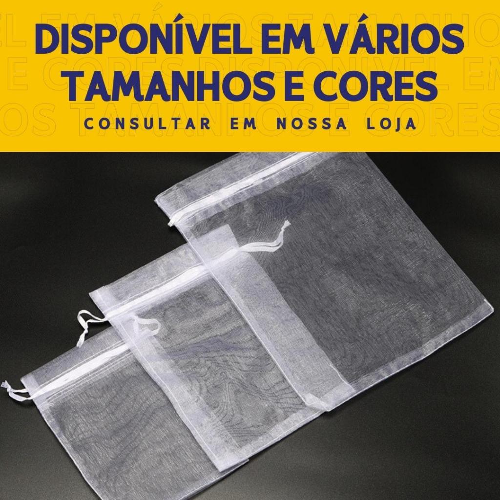 Saquinho de Organza 17X23/20x30/25x35/30x40cm Para Bijuterias, Festa e Artesanato C/10 Uni - SHEFA