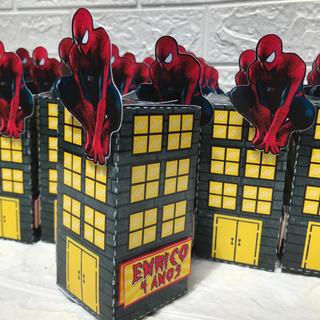 HOMEM ARANHA CAIXAS PERSONALIZADA PRÉDIO  KIT 10 UNIDADES. CAIXAS PERSONALIZADAS HOMEM. FESTA HOMEM ARANHA ARANHA