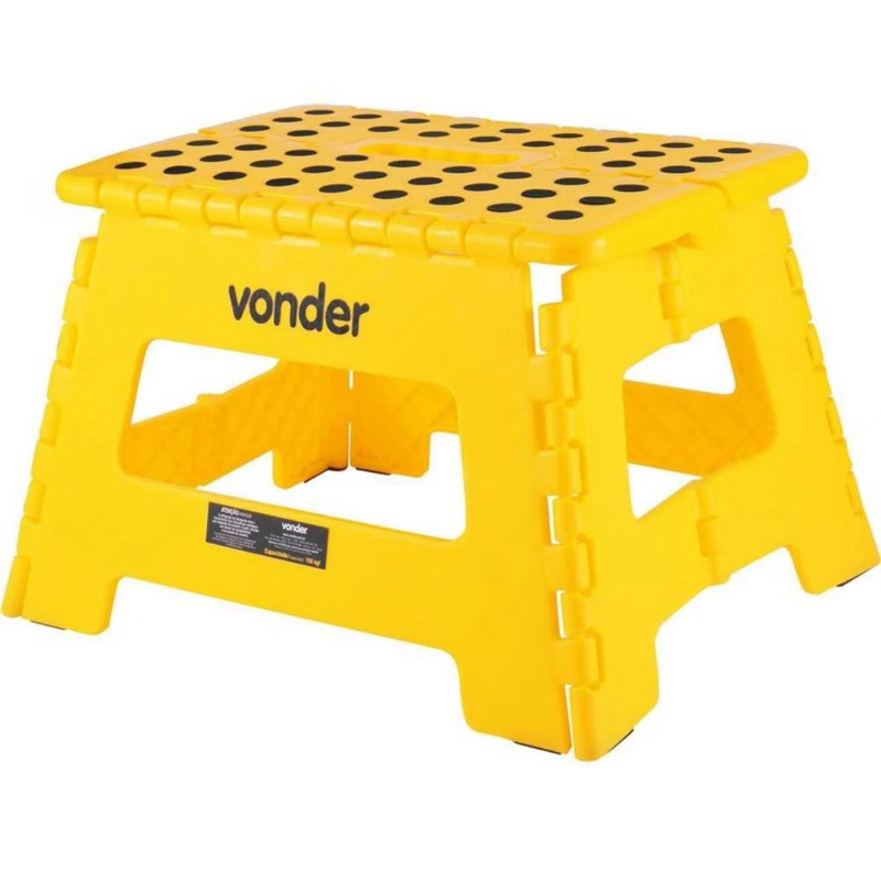 Banqueta Plástica Dobrável Amarela 220 Mm Vonder