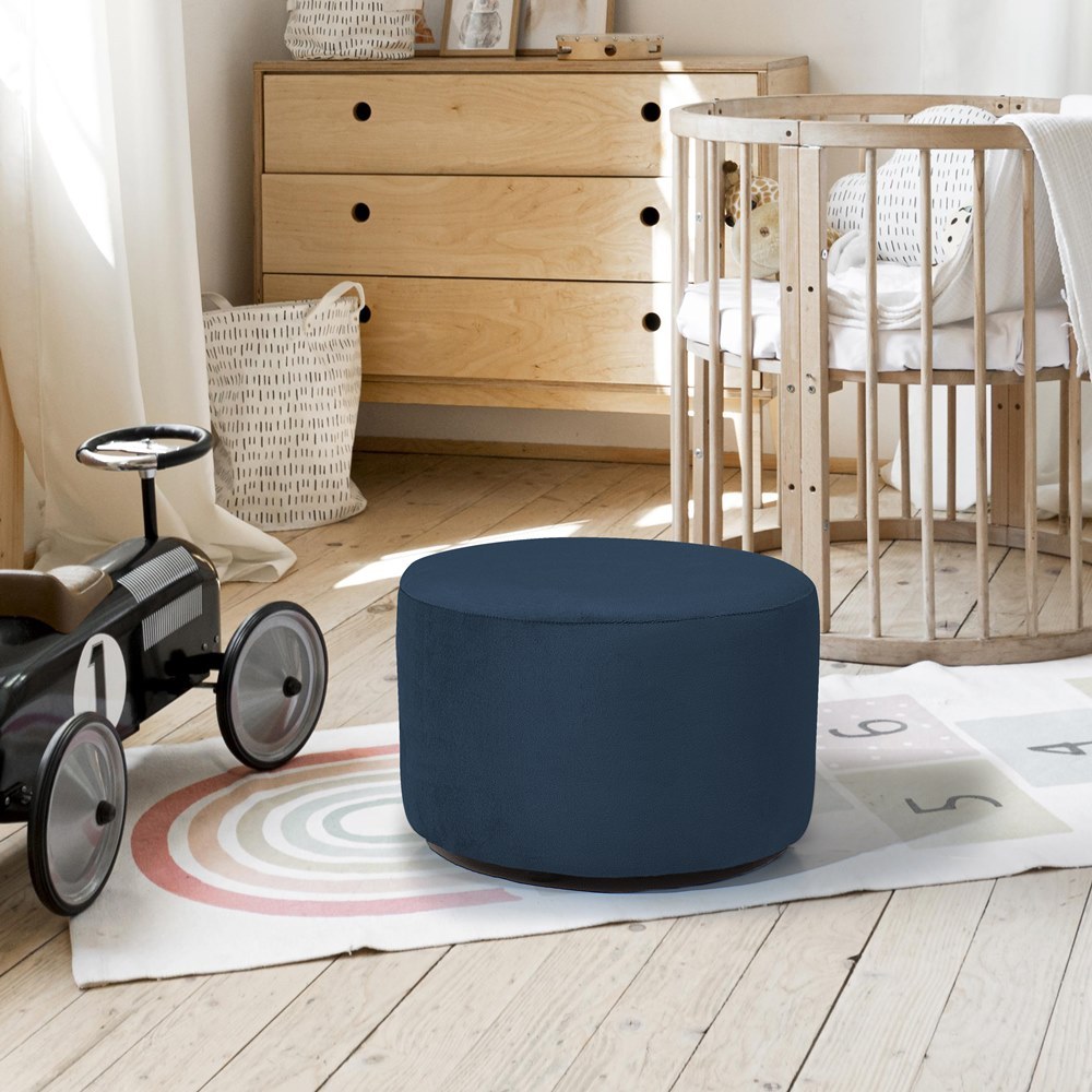 Puff Redondo Encantus Assento Estofado Apoio Para os Pés Puff Infantil