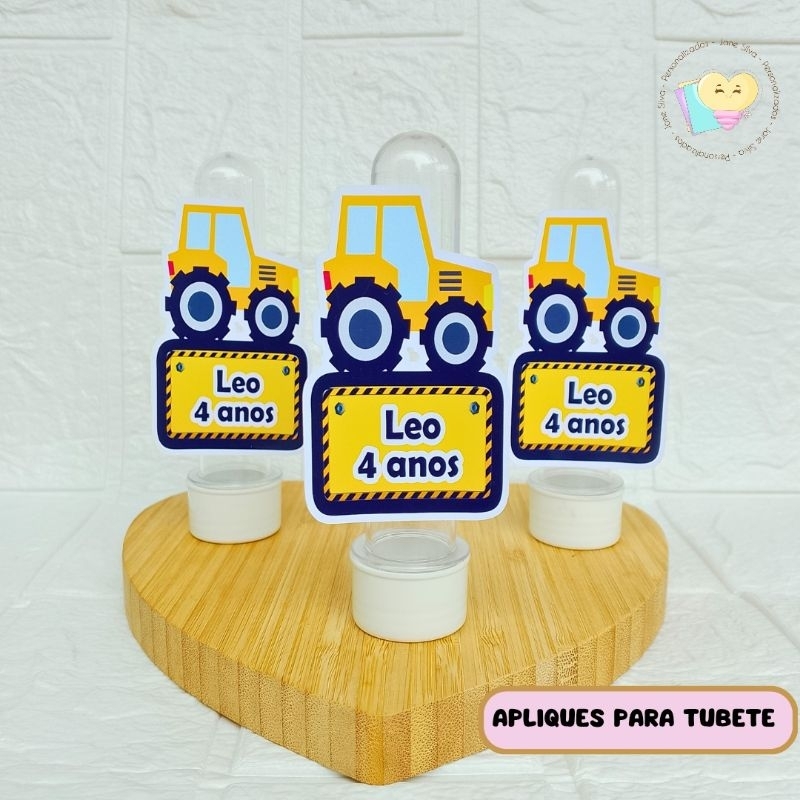 Aplique Para Tubete Trator - Personalizado - Lembrancinha - Festa Infantil - Aniversário