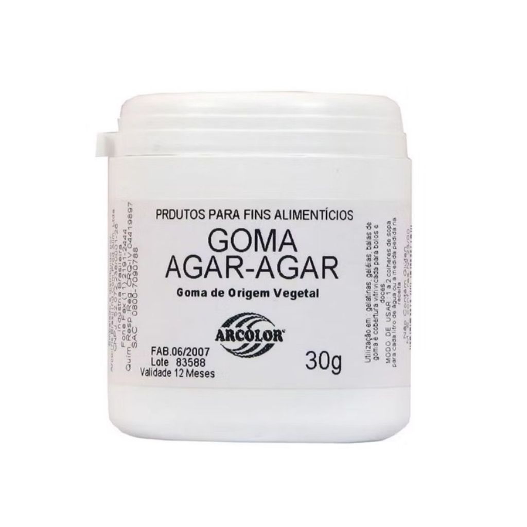 Goma Agar Agar Para Fins Alimentício 30g Arcolor