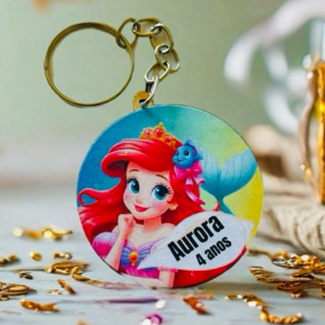 Chaveiro Ariel  24 unidades MDF já vão montados, para festa, aniversário, lembrancinhas em Oferta na Shopee