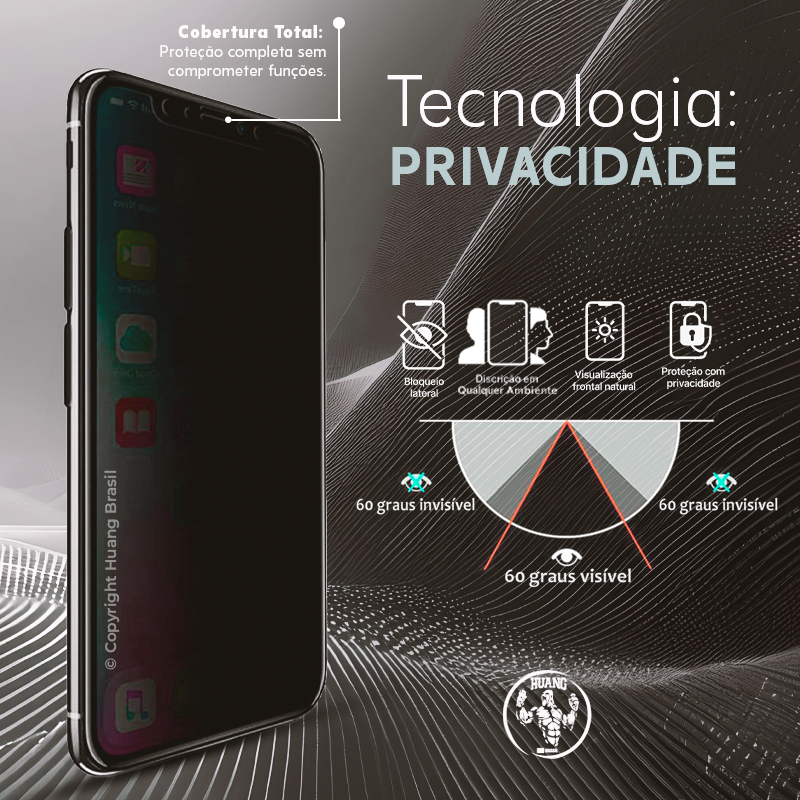Película Cerâmica Privacidade para Samsung Huang Premium - detalhe