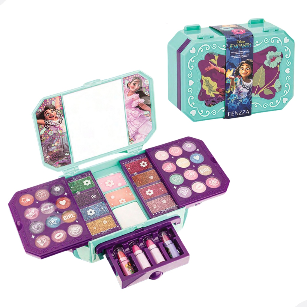 Paleta de Sombras, Blush, Brilho e Batom Infantil Fenzza Meu Encanto