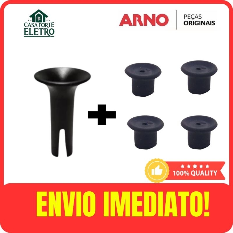 kit Pés de Borracha Original p/ Base Ventilador Arno 40cm + Pino de oscilação (VF40 VF41 VF49 VF55 VU40)