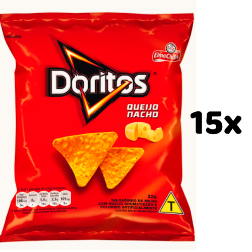 Kit 15 Doritos Queijo Nacho 22g - Elma Chips