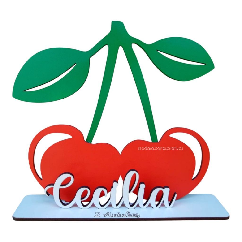 MINI CEREJA 10cm - Centro de Mesa MINI cereja 10cm altura MDF Personalizado - Decoração Aniversario Lembrancinha Festa