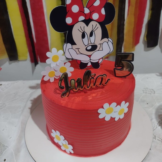ENVIO RÁPIDO Topo de bolo Topper Minnie Vermelha ou Minnie Rosa bolo decoração