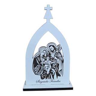 kit com 10 Lembrancinhas Sagrada Família em mdf branco de 3mm em Oferta na Shopee