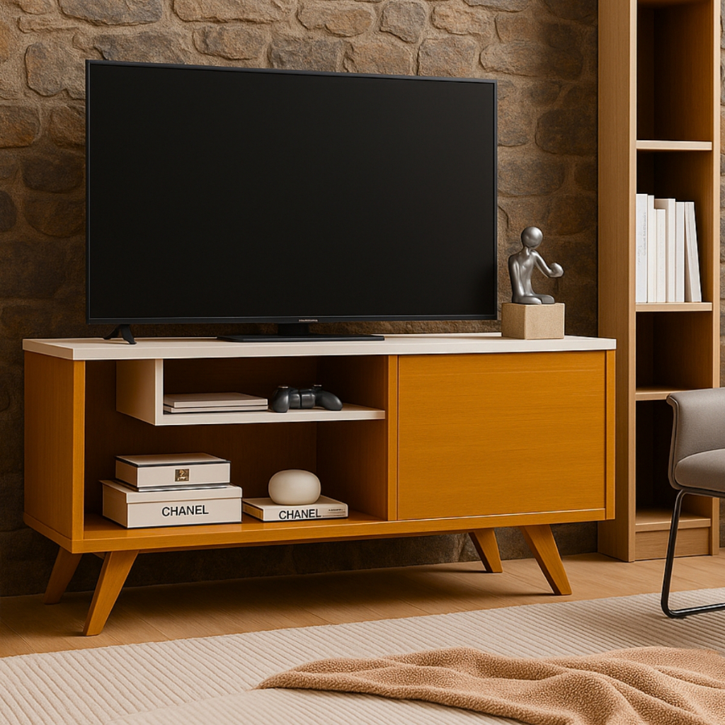 Imagem *PROMOÇÃO* Rack Para Sala Tv Estante Painel Bancada Aparador Suporte Televisão 43" Com Prateleira