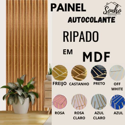 Kit Placas Ripadas MDF para Revestimento – Painel Decorativo | 45x11 cm | Fácil Instalação