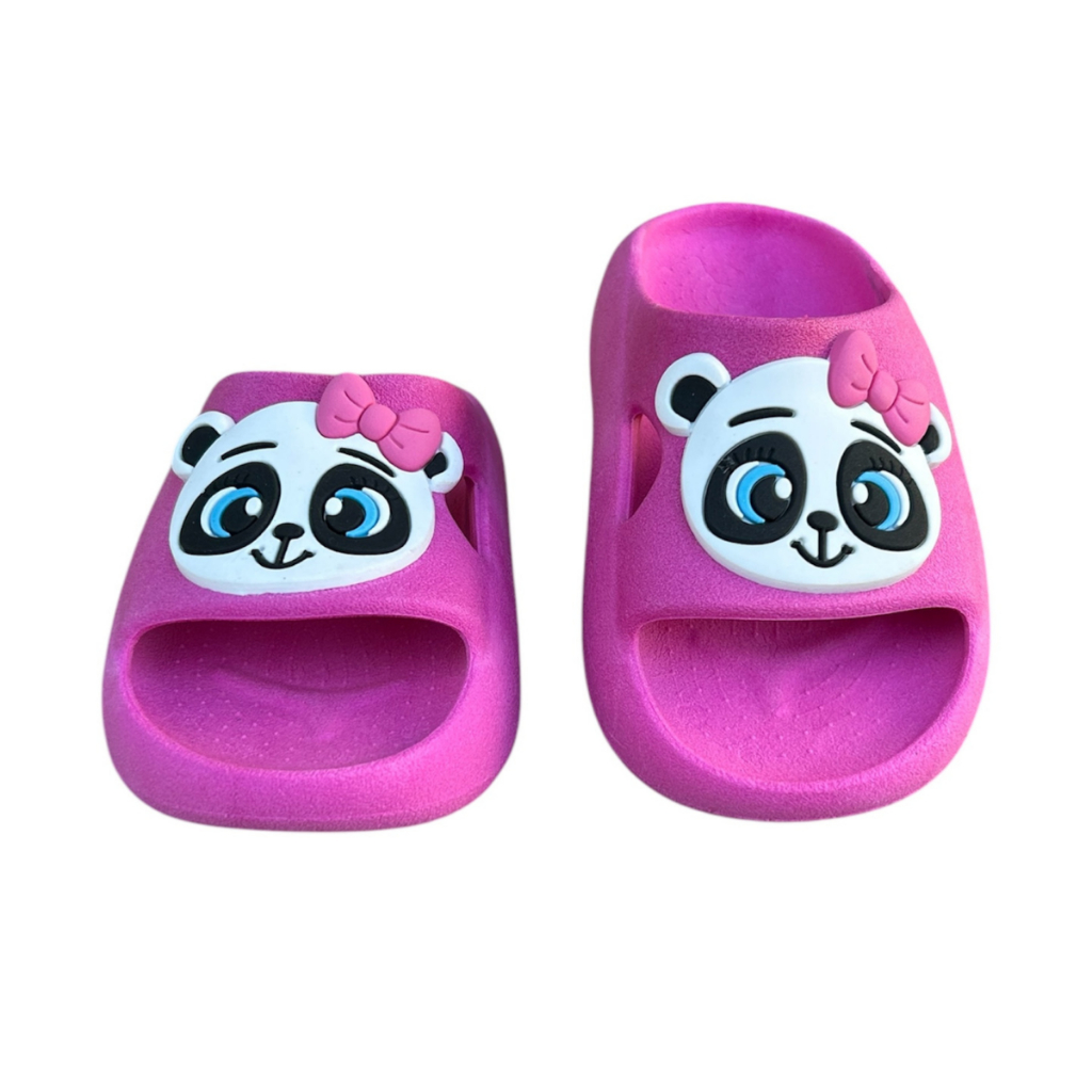 Chinelo Nuvem Panda Com Laço Confortável Feminino Infantil Slide De Menina Leve Blogueira Promoção