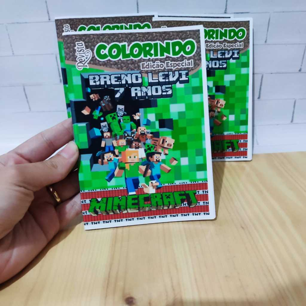 Revistinha de Colorir Personalizada Minecraft – Lembrancinha de Aniversário Infantil