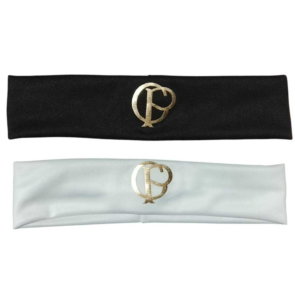 KIT 2 TESTEIRA FAIXA DO TIMÃO MEMPHIS DEPAY PRETA Y BANCA COM ESTAMPA DORADO