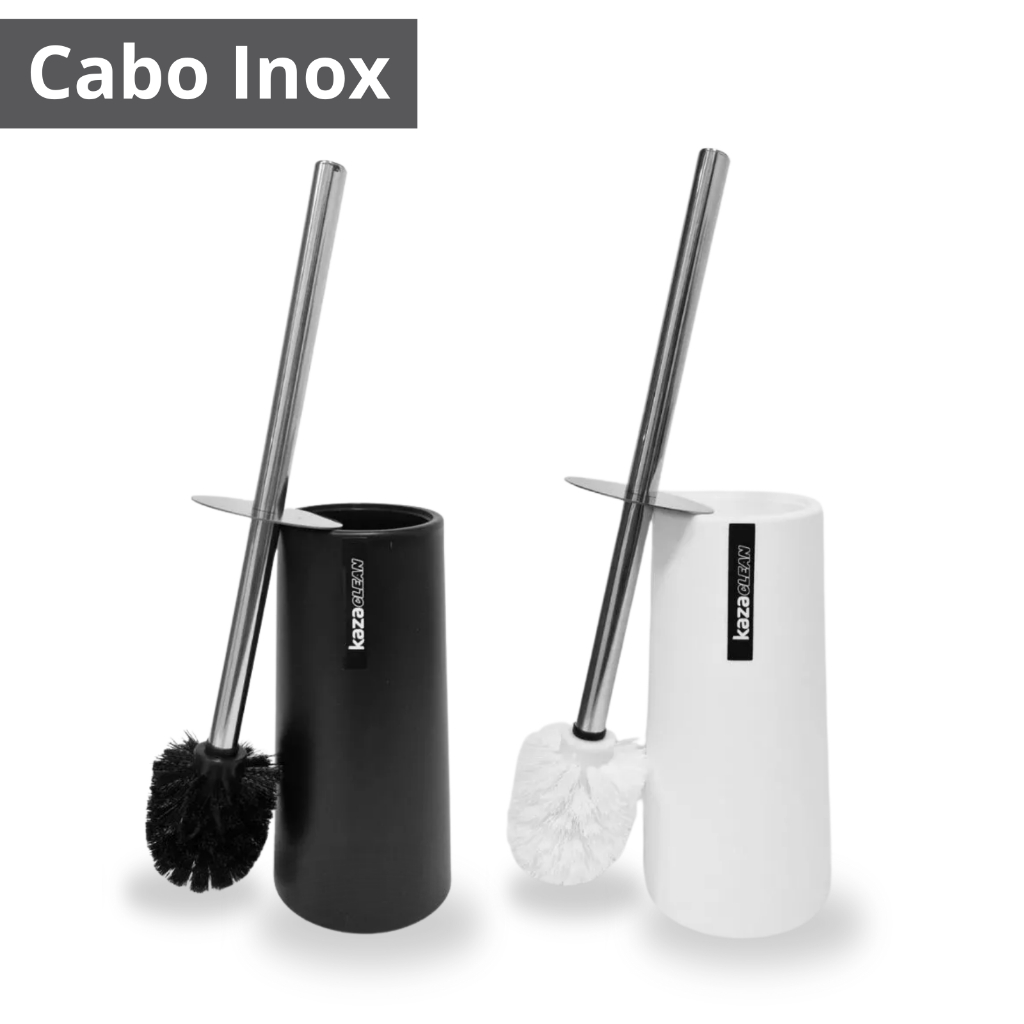 Escova Sanitária Vaso Limpeza Cabo Em Aço Inox C/ Suporte Banheiro