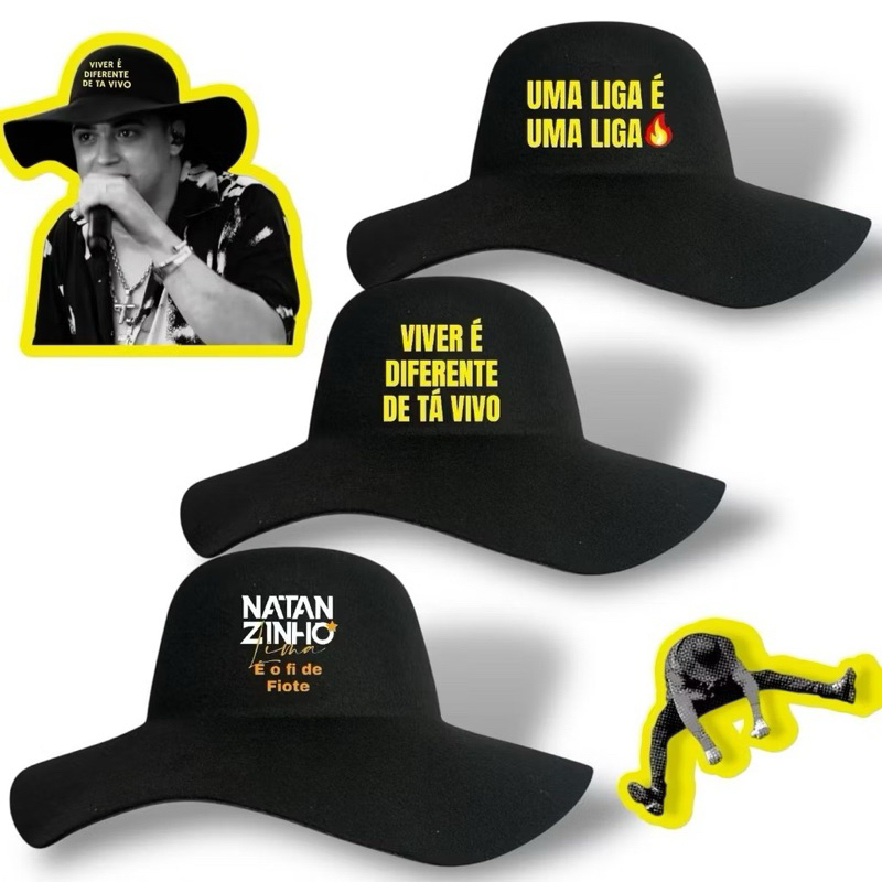 Chapéu do Natanzinho Lima com Frases - Chapeu Cata Ovo - Estilo Muladeiro / Caminhoneiro